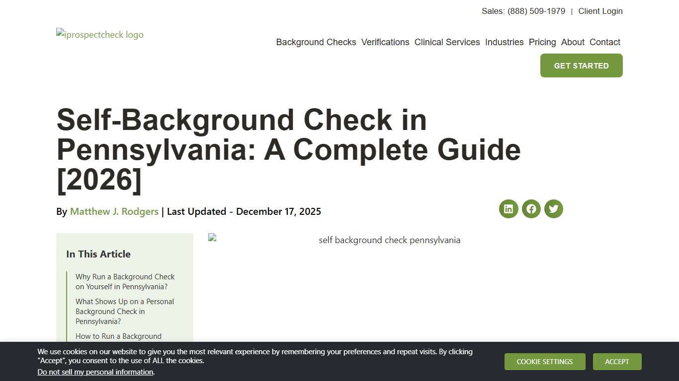 Self-Background Check in Pennsylvania: A Complete Guide [2026] - iprospectcheck